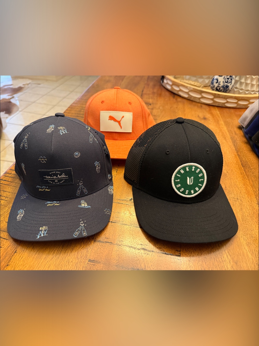 3 Golf Hats - Good Condition - Travis Matthew’s, Puma and LinkSoul